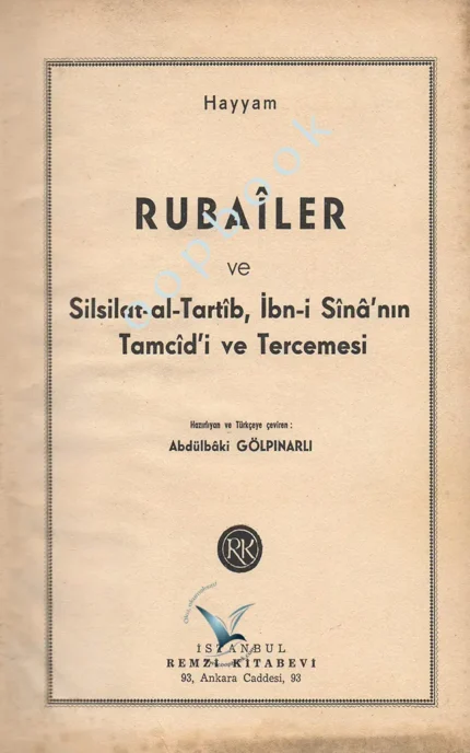 Ömer Hayyam - Rubailer