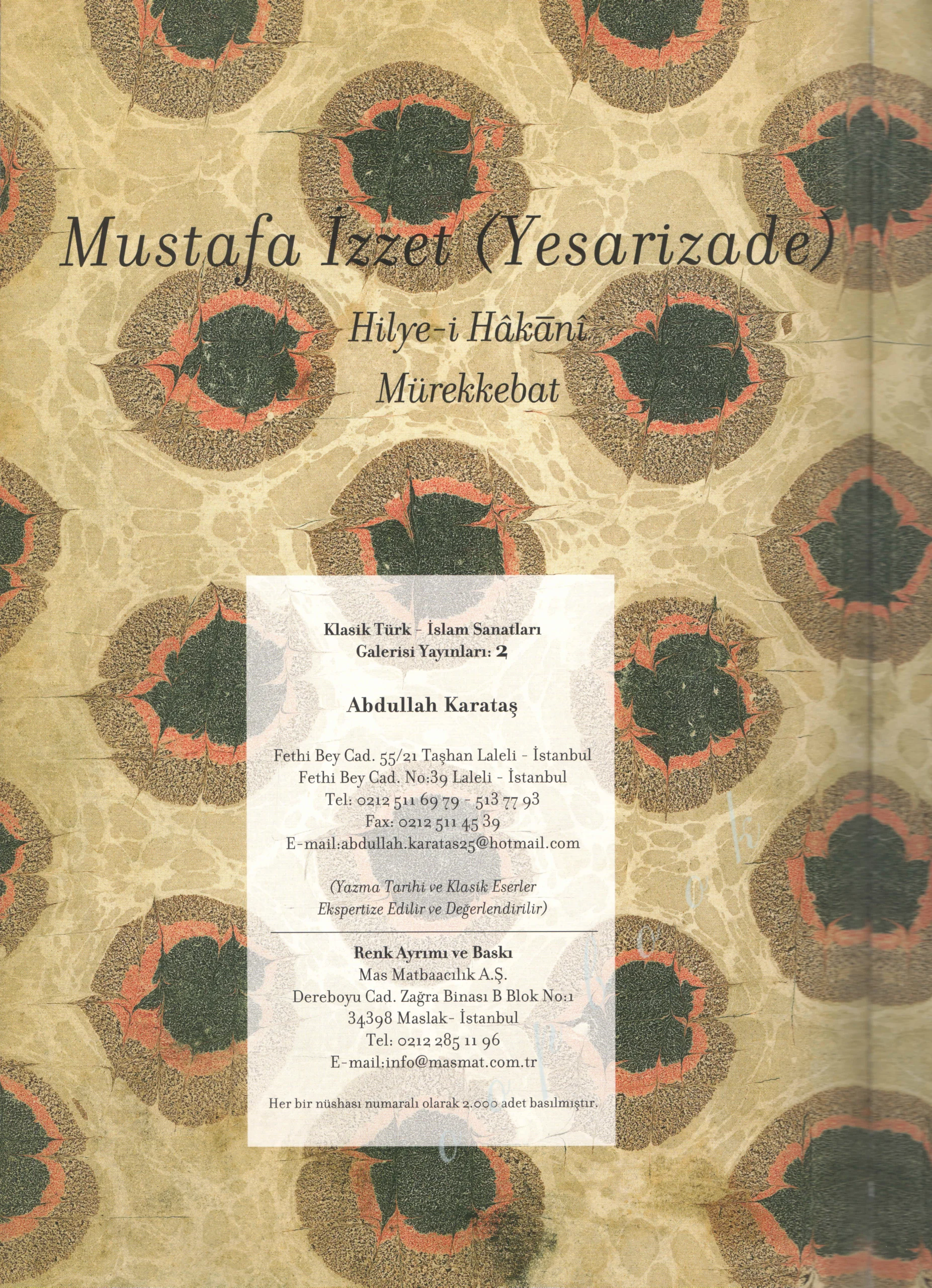 MustafaİzzetYesarizadeHilyeiHakaniMürekkebat Mustafa İzzet Yesarizade - Hilye-i Hakani Mürekkebat - Görsel 1